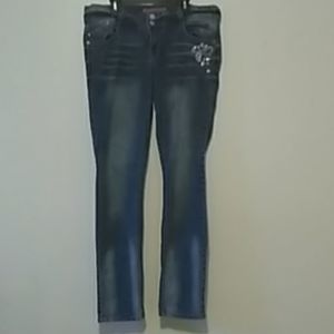 GLO Skinny Jeans Blue Denim Sequin Details